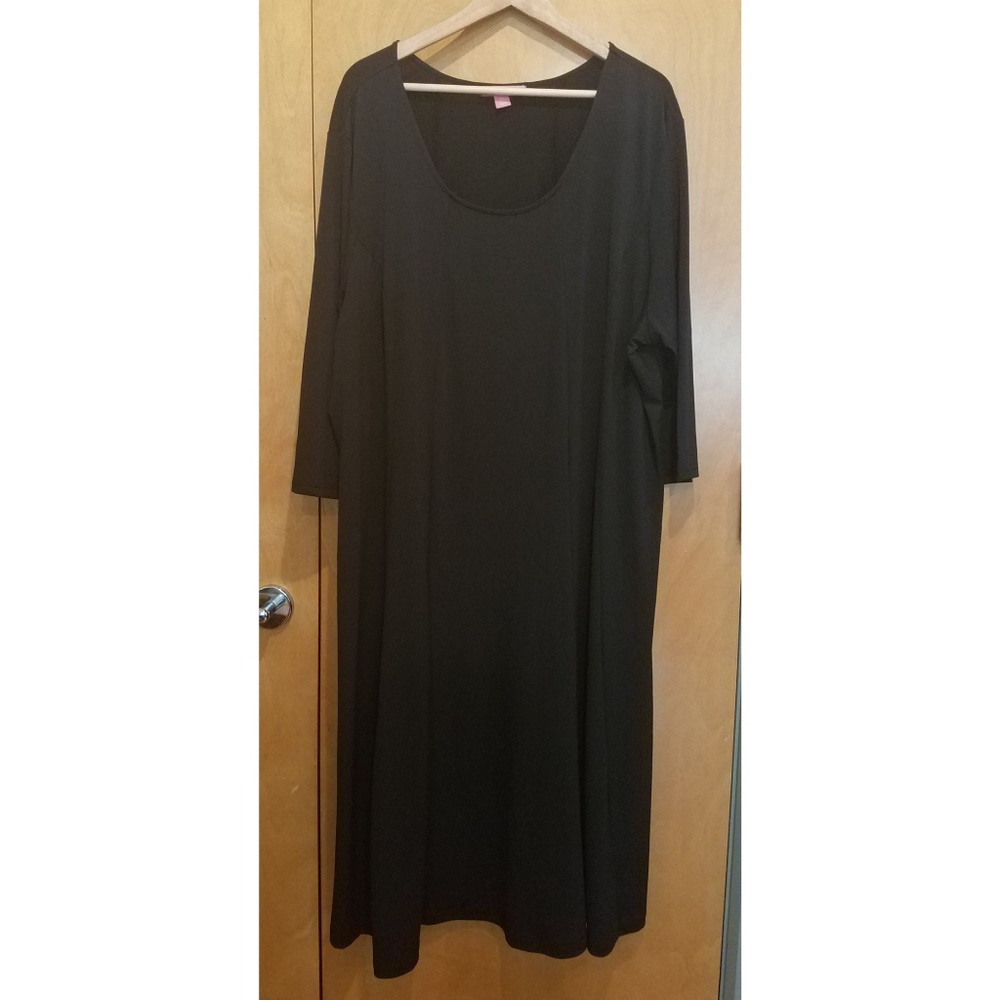 Woman Within Black 3/4 Midi Dress Sz 2x (26-28)